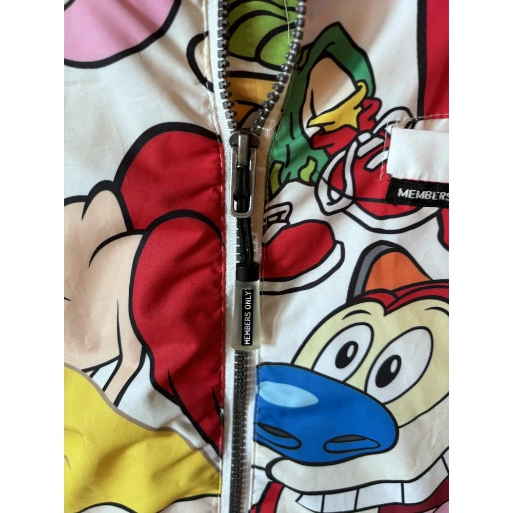 90s Members‎ Only x Nickelodeon Rugrats Multi Color Windbreaker Jacket Men Small